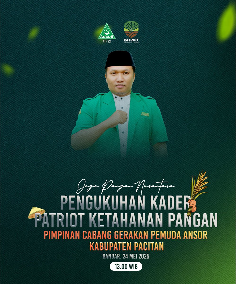 Menjaga kestabilan dan ketersediaan Pangan menjadi tanggung jawab kita bersama, terlebih untuk para Kader Ansor Banser

Menjadi bagian dari Khidmah Kader Ansor Banser harus terdepan dalam Jaga Pangan Nusantara!✊

#AnsorBanserPacitan
#PatriotKetahananPanganPacitan
