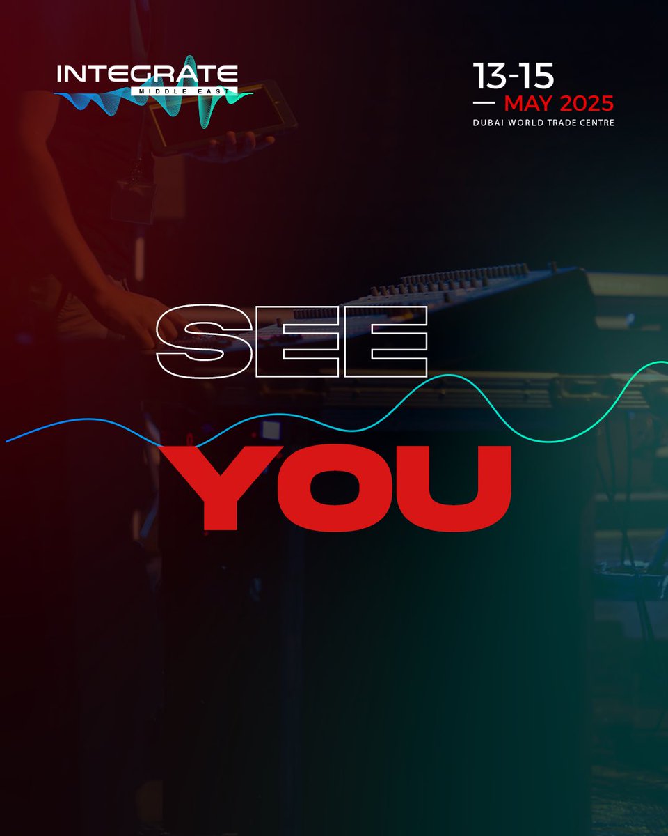 Integrate_MEast's tweet image. Integrate Middle East returns from 20–22 May 2026!
 
We look forward to building on this year’s momentum with a larger platform for showcasing AV and systems integration technologies.
 
See you there!
 
#IntegrateME2026 #ProAVTech #BusinessIntegration #DubaiEvents #FutureOfProAV