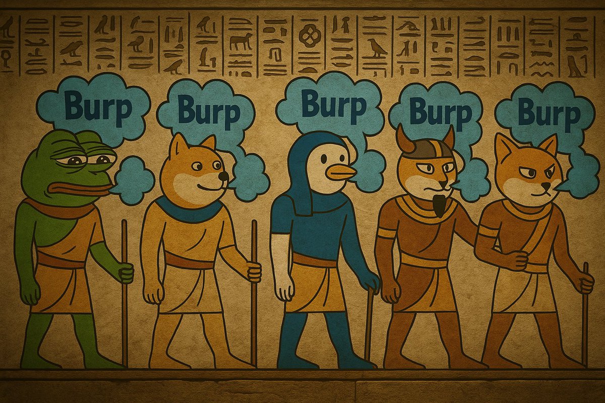 Since the beginning, we’ve always burped. 💨
From ancient walls to modern chains, gas is eternal.
Fartcoin paved the way.
 Burpcoin is the sacred scroll.

Memes are old.
Pumps are forever.