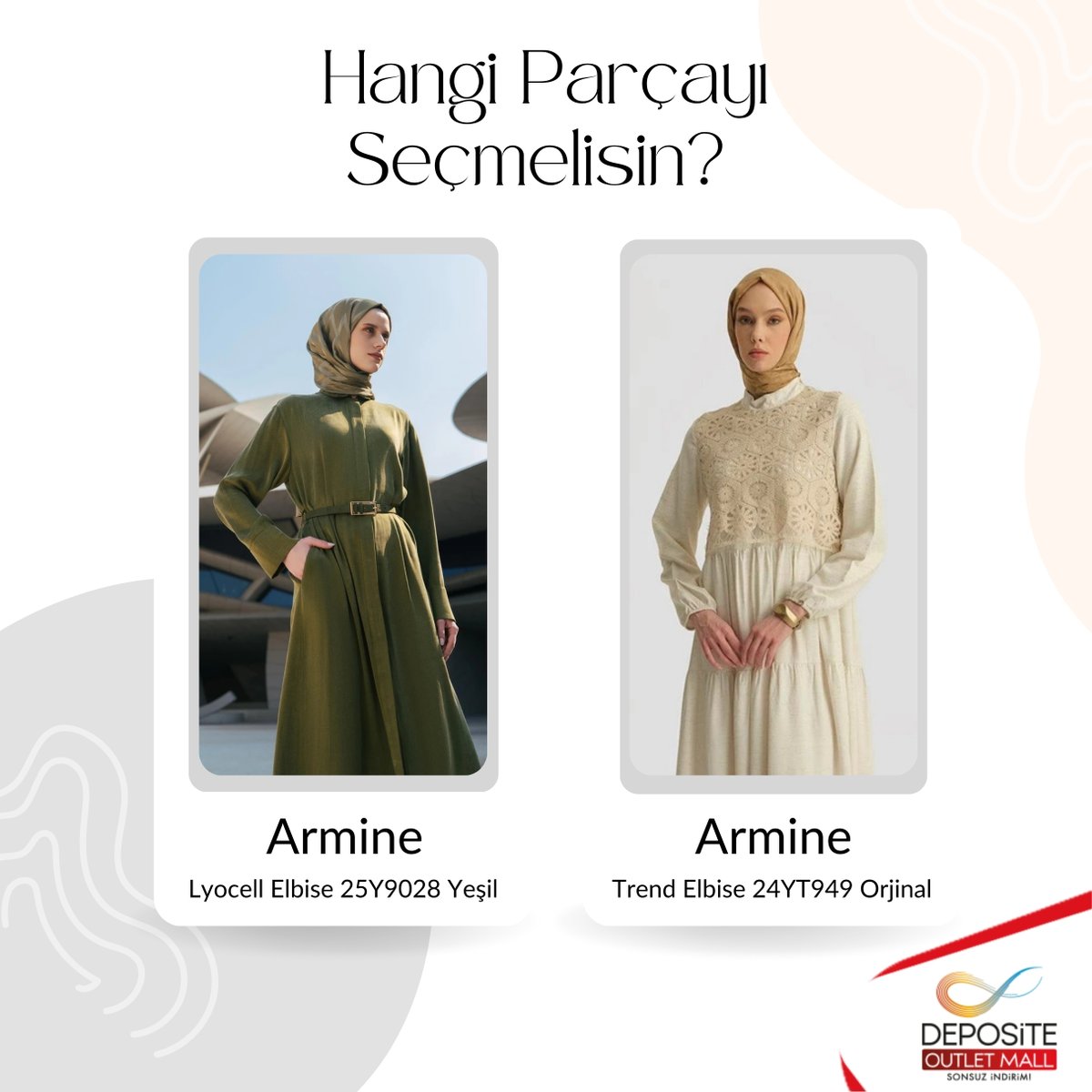 👗 Hangi Parçayı Seçmelisin?

Dolabını yenilemek mi istiyorsun?

🌟 Deposite Outlet Mall mağazalarında her tarza uygun onlarca seçenek seni bekliyor! 

Birbirinden şık parçalarla kombinlerini oluştur!
