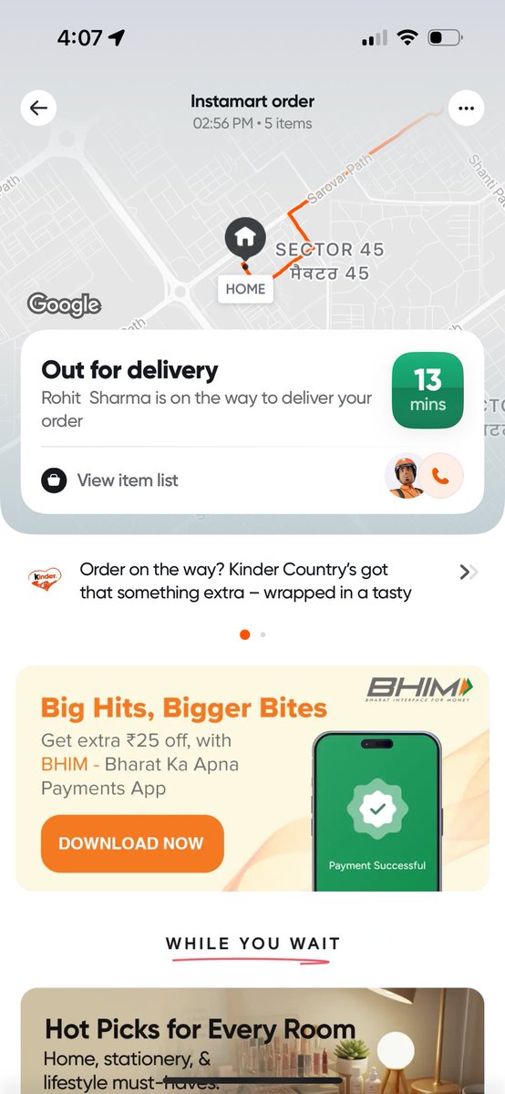 Deeksha_92's tweet photo. I placed my order containing 5 items on @SwiggyInstamart at 2:56 P.M. Even after an hour, the order has not been delivered to me &amp; even the Delivery Executive is not picking up my call. A few days back too my order got canceled after 10 mins when it was placed. Very poor service https://t.co/h0uFJMagXv