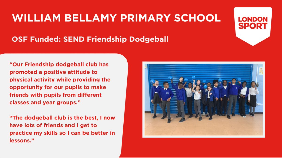 William Bellamy Primary School runs regular dodgeball sessions designed to be inclusive, active, and fun, especially supporting children with SEND to thrive in sport.

A brilliant example of thoughtful, engaging PE in action. 🏐✨