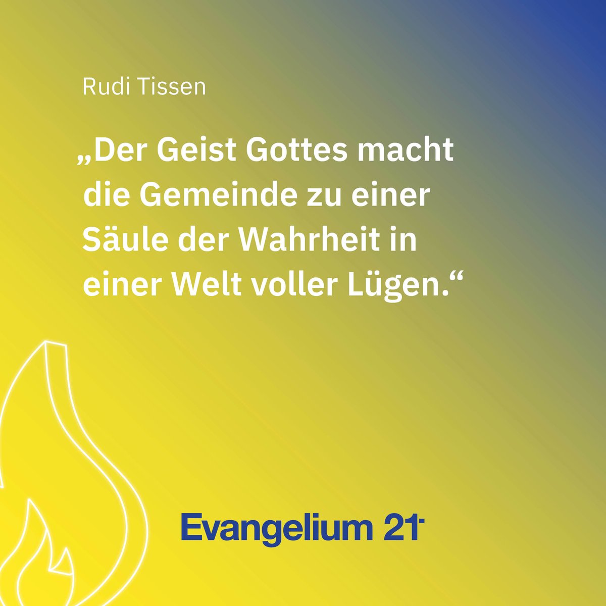 Evangelium21's tweet photo. "Der Geist Gottes macht die Gemeinde zu einer Säule der Wahrheit in einer Welt voller Lügen." Rudi Tissen

#evangelium21 #konferenz25 #HeiligerGeist https://t.co/5hIjGxixYh
