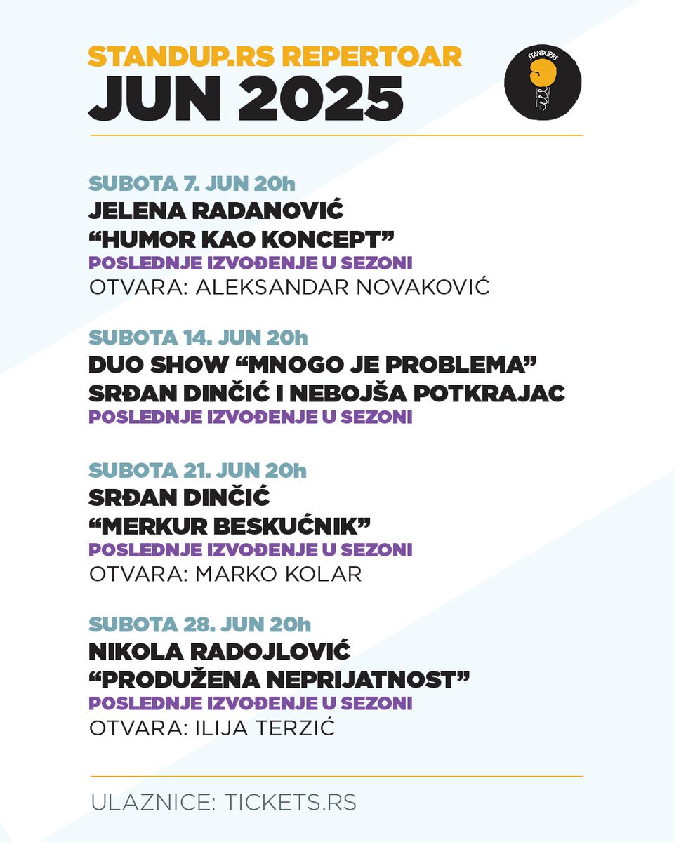 Zatvaranje beogradske sezone 2024/2025 <a href="/BitefArtCafe/">BitefArtCafe</a> 

Info i ulaznice: tickets.rs 

<a href="/SrdjanDincic/">Srđan Dinčić</a> <a href="/potkrajac/">Nebojsa Potkrajac</a> <a href="/JelenaRadanovic/">LelaRadan</a>
