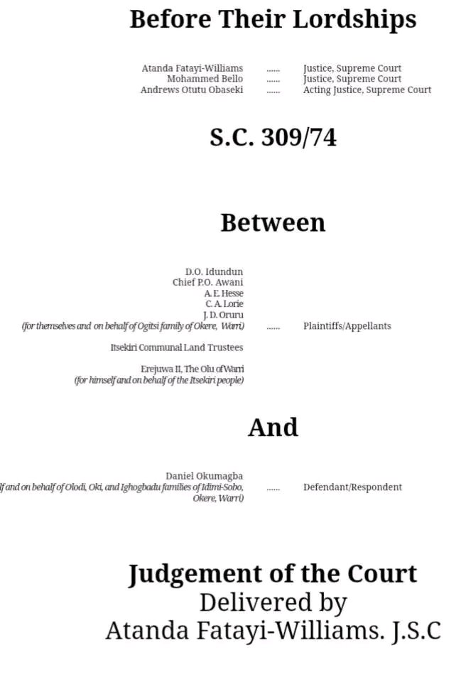 WadoAproko's tweet photo. @ruffydfire Rufai Oseni IS A LIAR!!!

There is no supreme court case omagbemi vs diare SC/309 where that it was affirmed that the itsekiris owned Warri, as we Dare Mr. Rufai Oseni to publicly produce the supreme court judgement he cited that gave itsekiri ownership of Warri. https://t.co/dxsnZapsGq