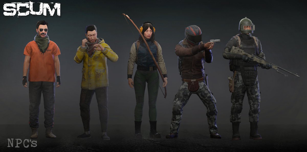 ScumGame's tweet image. Prisoners 📢

Meet your new enemies - part 1 👀

These are just a few of the NPC variants (with different threat levels) coming in 1.0.

The Island just got deadlier 🔥

#SCUM #Survival #Survivalgaming #NPC #MeetYourNewEnemies