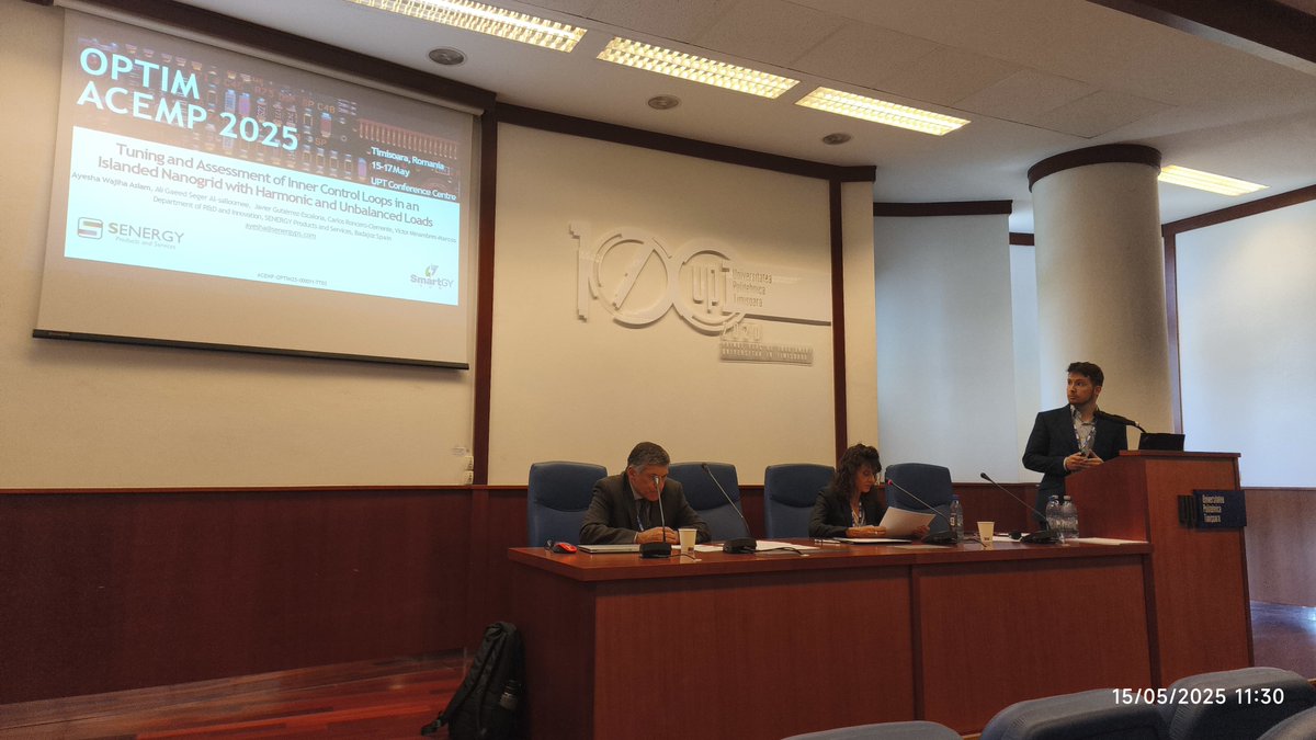 senergyps's tweet photo. 📢El artículo de nuestra compañera Ayesha Aslam: “Tuning and Assessment of Inner Control Loops…” 
fue presentado en #OPTIMACEMP2025 celebrado en Timisoara, Rumanía el día 15 mayo (2025) 💡
🎤Presentado por el coautor Javier Gutiérrez-Escalona. https://t.co/EEq3DBa6uM