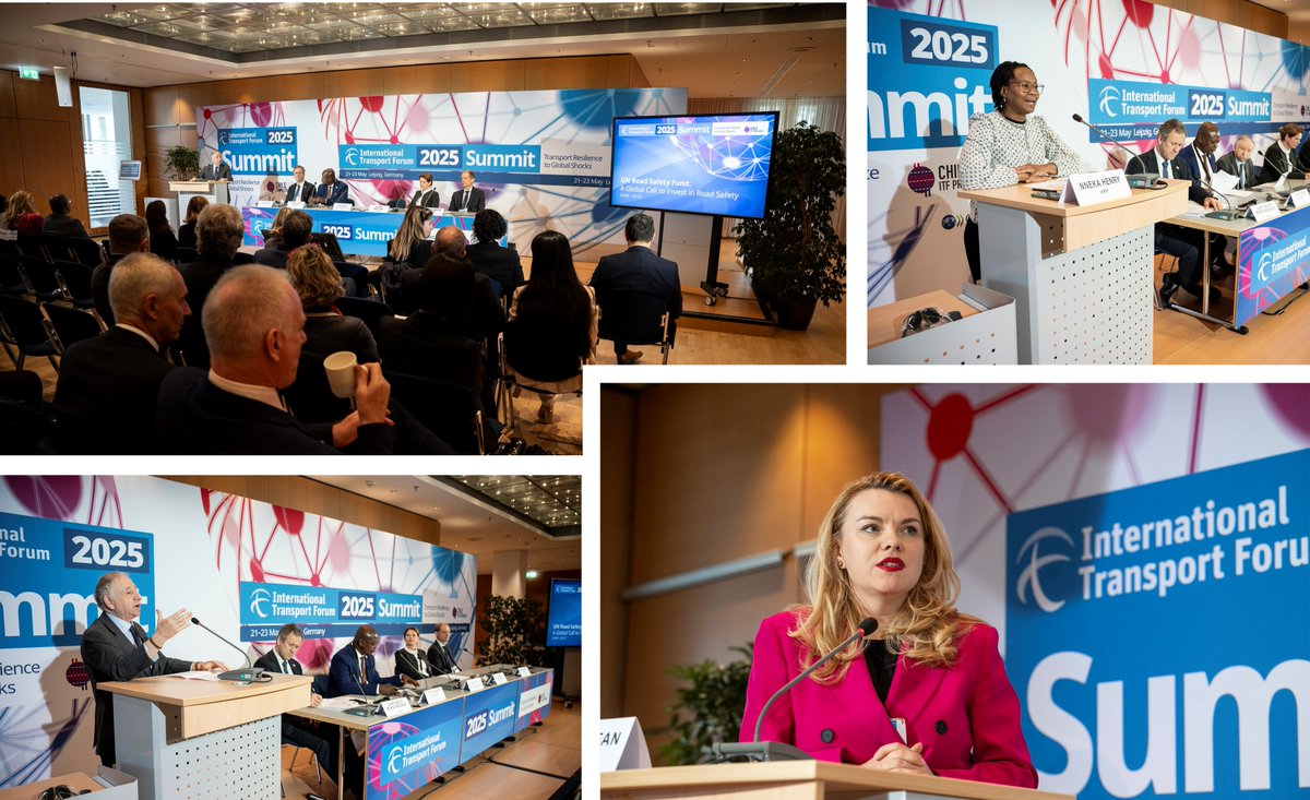 UNECE's tweet image. Investing in #RoadSafety is a strategic &amp;amp; smart move. It has already led to life-saving policies across the🌍through targeted @UN_RSF projects that translate @UNECE standards &amp;amp; regulations for safer roads, #vehicles &amp;amp; users into action~@Tatiana_Molcean at #ITF25 UNRSF media event