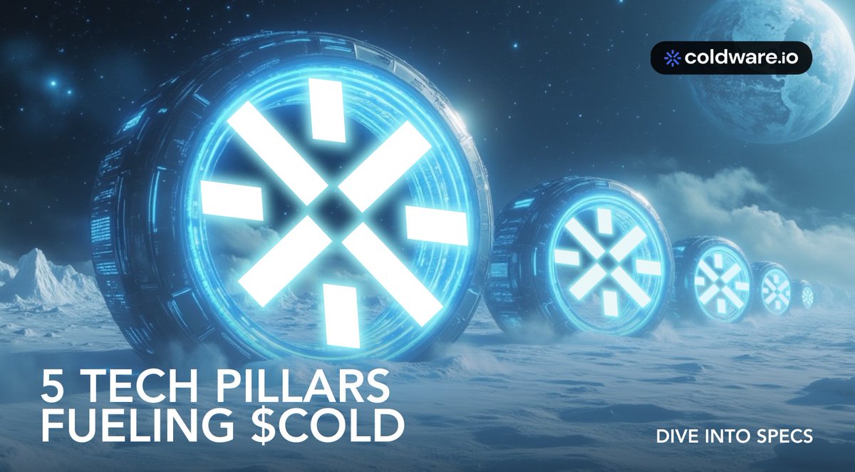 ColdwareNetwork's tweet photo. 🧊 5 Tech Pillars Powering Coldware L1
Legacy chains burn watts. #Coldware builds smarter — lighter, cleaner, and mobile-native.
1️⃣ Mobile‑First PoS
Lite-nodes run on phones, not farms. Growth scales with handsets, not hardware.
2️⃣ Cross‑Chain Bridges
Teleport wrapped BTC.c, DOGE.c, and EVM assets — no custodians, no delays.
3️⃣ #FreezeMint
Launch community tokens in 3 clicks. PoS security is baked in from block 1.
4️⃣ On‑Device Privacy OS
Zero telemetry. Randomized MAC. dVPN stack routes every packet. Your device is the vault.
5️⃣ Energy‑Light Consensus
Two orders of magnitude less energy per tx. No GPUs. No burn.
⚙️ One chain. Zero friction.
Low cost. Low carbon. High composability.
#Layer1 #PoS #Blockchain #Web3 #DeFi