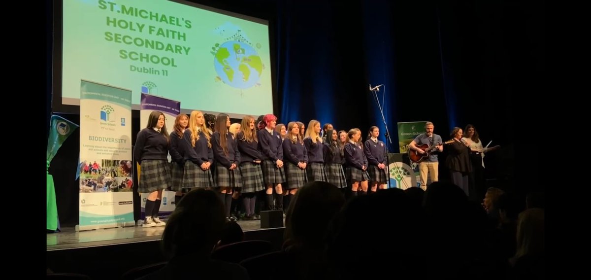 stmichaelshfss's tweet photo. The Green Schools Committee also performed their ‘Water is Life’ song on stage at the awards ceremony in the Helix. Thanks to Mr. Carroll, Ms. Hannon and Mr Richard’s for their help with this ♻️ 💦 🌍 @lecheiletrust1 https://t.co/o0Jkj27Fze