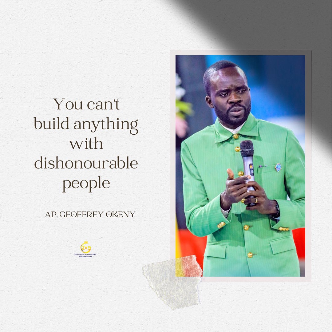 ApGeoffreyOkeny's tweet photo. Do you know that, you cannot build anything with dishonorable people?? 🤷‍♀️

#honourseries
#zoekingdomministriesint https://t.co/tXtmhrSrXb