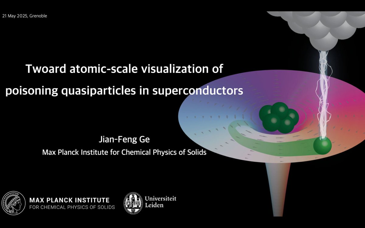 PETLab_CPfS's tweet image. This week Jacky is presenting our work at #QUANTUMatter2025 in the beautiful French Alps. In celebrating 100 years of quantum physics, we also contribute to it with our idea of tracking down 'poisoning' quasiparticles—a major issue in qubit operations—with atomic resolution.