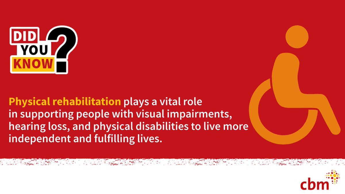 Physical rehabilitation ♿️ empowers people with visual impairments 👁️, hearing loss 👂 &amp; physical disabilities to live independently and fully. Let’s keep inclusion at the heart of health systems. #RehabilitationForAll
