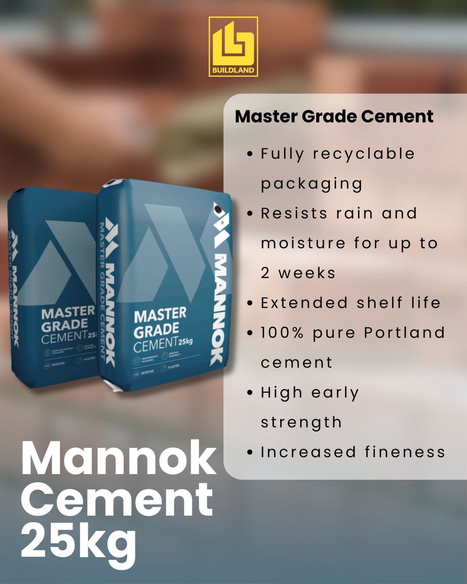 Buildland1's tweet photo. @Mannok 25kg Cement in Moisture-Resistant Plastic Bags is:
✔️ Rain-ready for up to 2 weeks
✔️ Fully recyclable ♻️
✔️ Longer shelf life
✔️ 100% pure Portland cement
✔️ High early strength
✔️ Ultra fine for smooth mixing

Orders from our Coventry Branch Only!

Only £5.95 Ex. VAT https://t.co/sYCk5uHbqG
