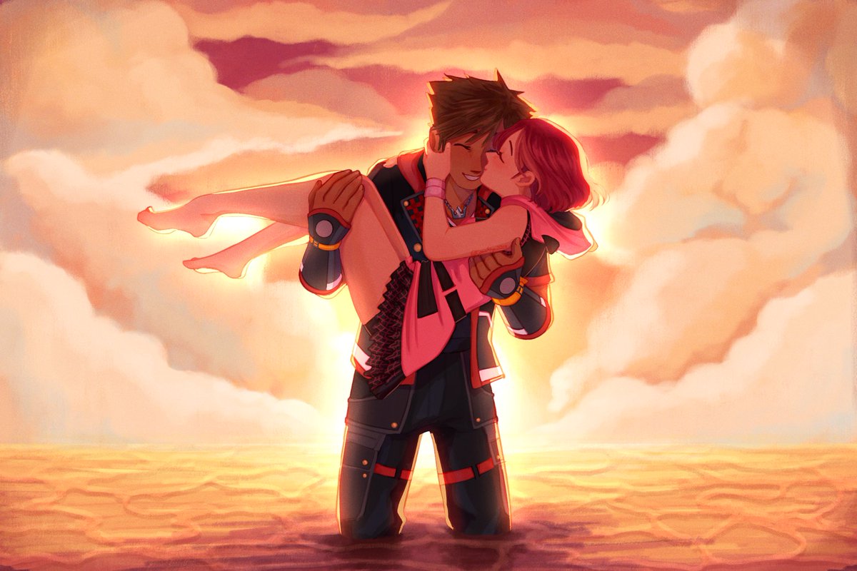 kisaakiya's tweet image. ✨I want you for a lifetime✨

I redrew this #sokai piece earlier this year and never post it here so tada!
#kh3 #kingdomhearts #sora #kairi