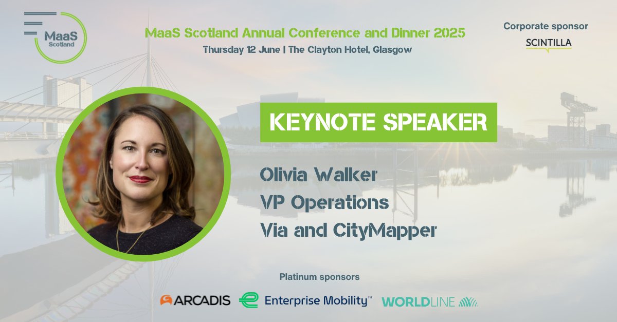 We're pleased to share that Olivia Walker, VP Operations at <a href="/ridewithvia/">Via</a> and Citymapper will be joining us as a keynote speaker at The MaaS Scotland Annual Conference and Dinner, taking place on Thursday 12 June, in Glasgow.

Find out more and join us:  maas-scotland.com/maas-scotland-…