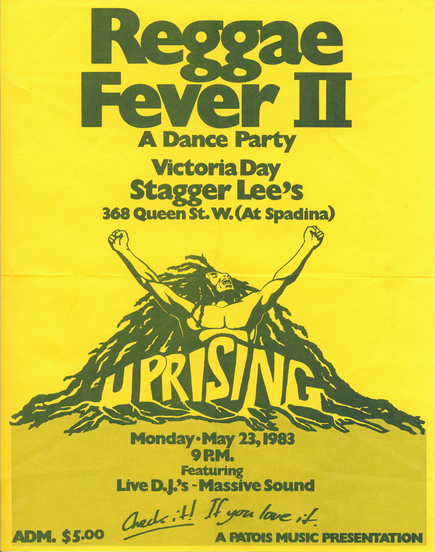Today in 1983 - Reggae Fever II dance party at Stagger Lee's #reggae #Toronto