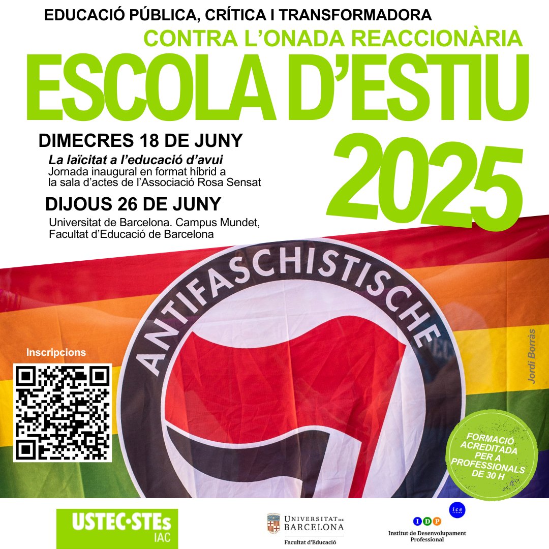 USTECSTEs's tweet photo. 🌐 Escola d’Estiu i curs de formació:
“Educació pública, crítica i transformadora contra l’onada reaccionària”.

🗓️ 18 de juny: Jornada inaugural, sala d’actes de l’Associació Rosa Sensat (format híbrid)

🗓️ 26 de juny: Universitat de Barcelona: Mundet, Sala de Graus Rosa Roig🧵 https://t.co/eQwsoqfxSM