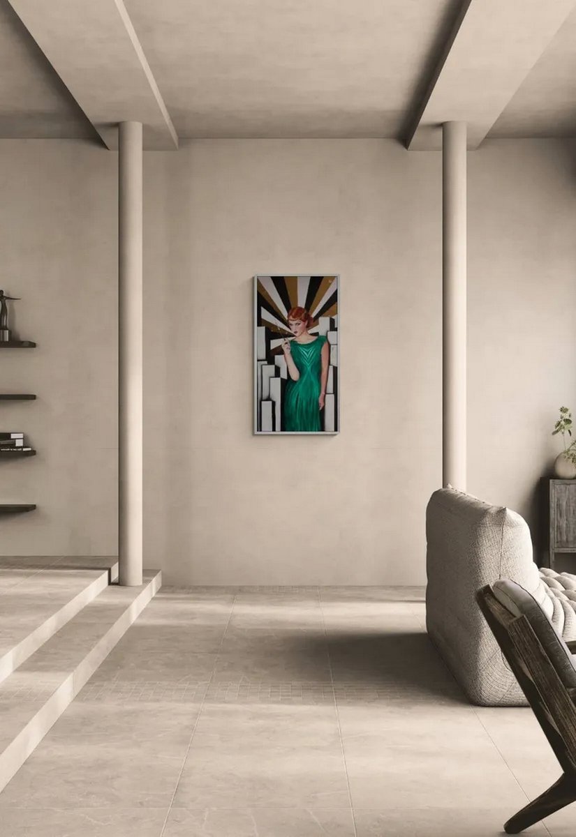 EZradickova's tweet photo. Autorka obrazu: Eliška Zradičková
Elegantní dáma s cigaretou - ART DECO
120x60cm
olej na plátně + zlaté plátky
oil on canvas + gold
Tento obraz je jako hold glamour stylu 20. let, zlaté éry jazzové hudby a společenské emancipace žen. https://t.co/EE4Q6GmxEt