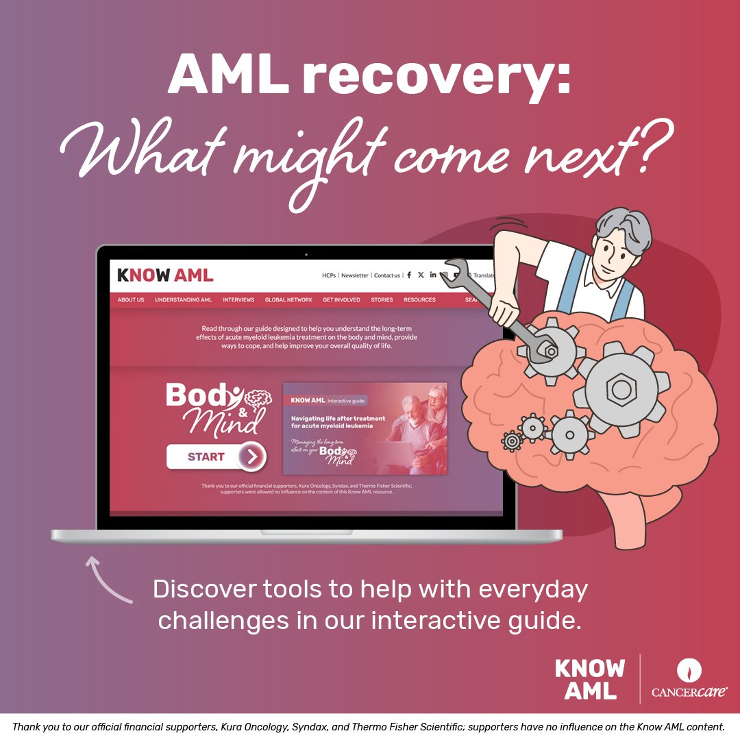 KNOW_AML's tweet image. Are you navigating life after treatment for #AcuteMyeloidLeukemia or know someone who is? Read and share our guide: loom.ly/xFLiZZI
#KnowAML