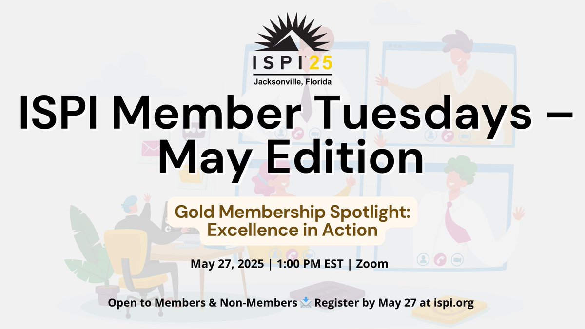 1962_ispi's tweet photo. 📢 Don’t miss #ISPIMemberTuesdays on May 27 at 1 PM ET!
 🎤 Featuring: Maru C. Willson, M.Ed.
 ✨ Theme: Gold Membership Spotlight – Excellence in Action
🔗 Register now: https://t.co/gwHNoo2jXj
 📲 Or scan the QR code 👇
 #ISPI2025 #PerformanceImprovement #GoldSpotlight https://t.co/OXKZXOrwhW