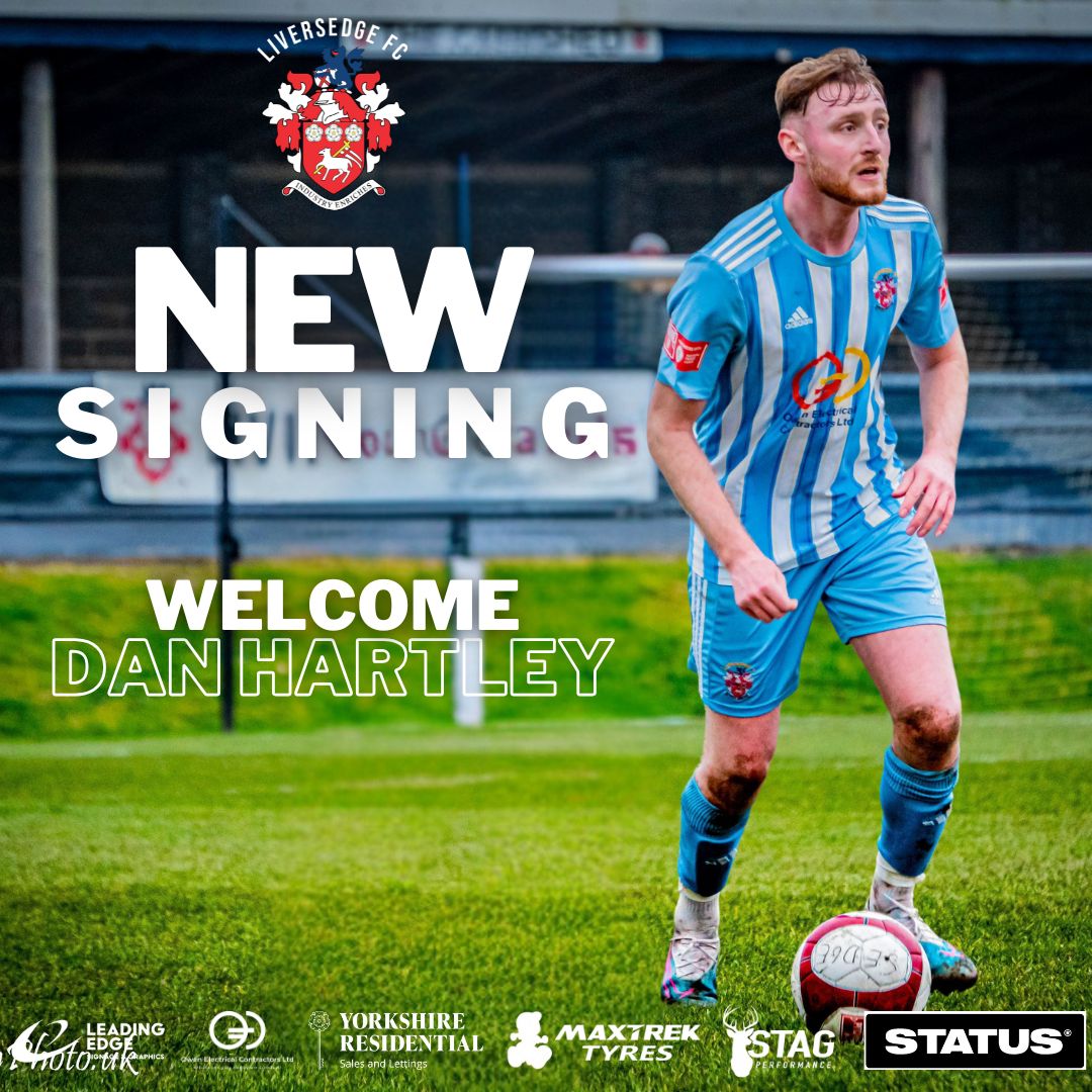 Liversedge_FC's tweet photo. ---WELCOME DAN HARTLEY---

A big welcome back to centre-back Dan, who is a calm, composed and highly athletic defender who will feel right at home with the Clayborn faithful.

Welcome back to Sedge, Dan 🙌

#UpTheSedge https://t.co/ALjqirXrQe