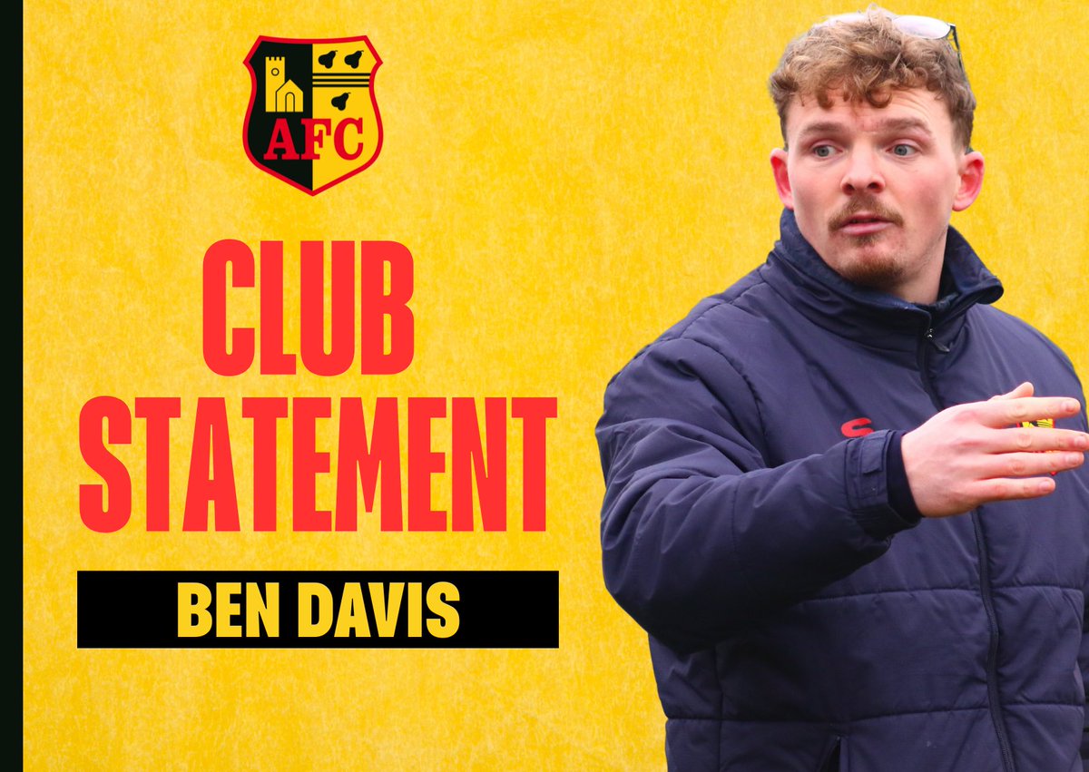 AlvechurchWomen's tweet photo. 𝐂𝐋𝐔𝐁 𝐒𝐓𝐀𝐓𝐄𝐌𝐄𝐍𝐓: 𝐁𝐄𝐍 𝐃𝐀𝐕𝐈𝐒 📋

We are disappointed to announce that our first-team manager has decided to step down from his role in charge of Alvechurch Women FC.

👉 https://t.co/rxwQq6p6S0

#AWFC https://t.co/JmDUUlvmA0