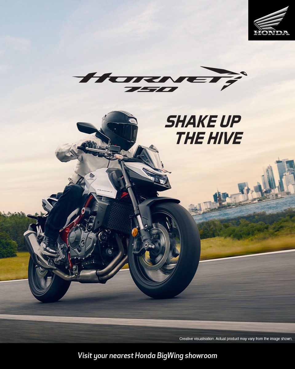 BigWingIndia's tweet photo. Not every ride makes the hive buzz, some make it tremble. 
Introducing the all new Hornet 750 with the power that throttles to shake up the hive.

#HondaBigWing #BigBikes #Motorcycles #BigWingIndia #Hornet750 https://t.co/TZMj2wcSLp