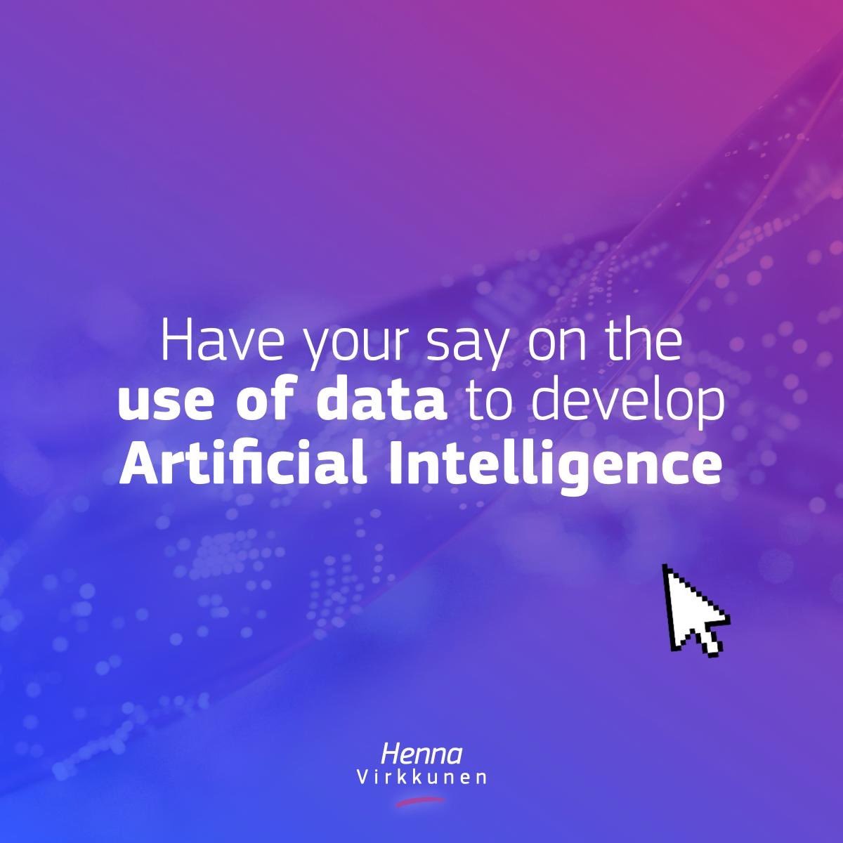 Have your say on the use of data to develop AI.

We’ve launched a public consultation to gather views on the use of data in #ArtificialIntelligence, simplifying data rules, and international data flows, to inform the upcoming Data Union Strategy.

🔗 europa.eu/!HVkHbB