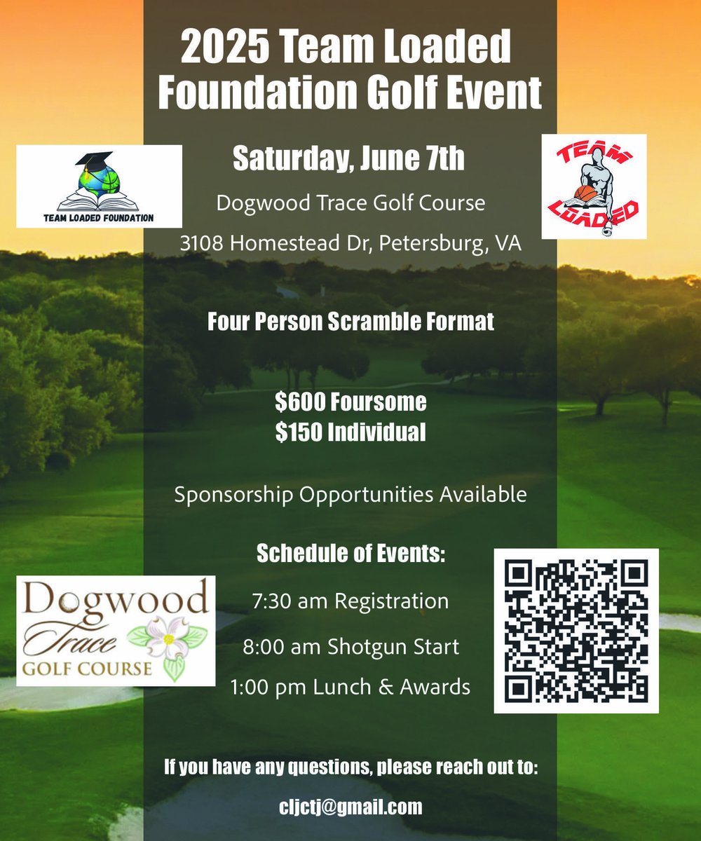 Team Loaded Foundation Golf Tournament JUNE 7th Lunch and giveaways included!! Register Now!!