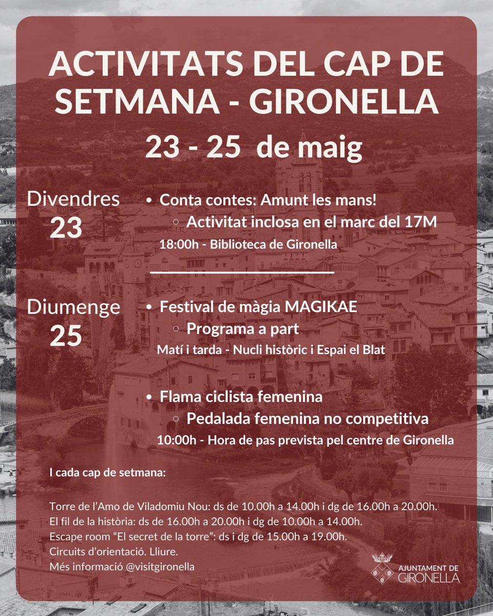 📢  Activitats del cap de setmana a Gironella