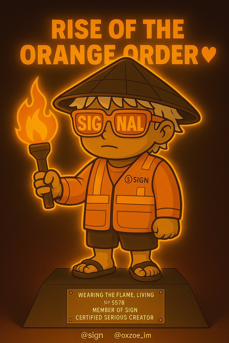 Rabiussunny11's tweet photo. Wearing the Flame, Living the Signal — Rise of the Orange Order🧡
⚡Calling every $SIGN believer to the frontlines!
We Create🧡Ignite🧡Thrive — this is the $SIGN spirit.
✅Orange doesn’t wait. Orange doesn’t waver.
#OrangeOrder #SIGNrising #SignalStrong
@sign
@0xzoe_im https://t.co/5LZH032TNv