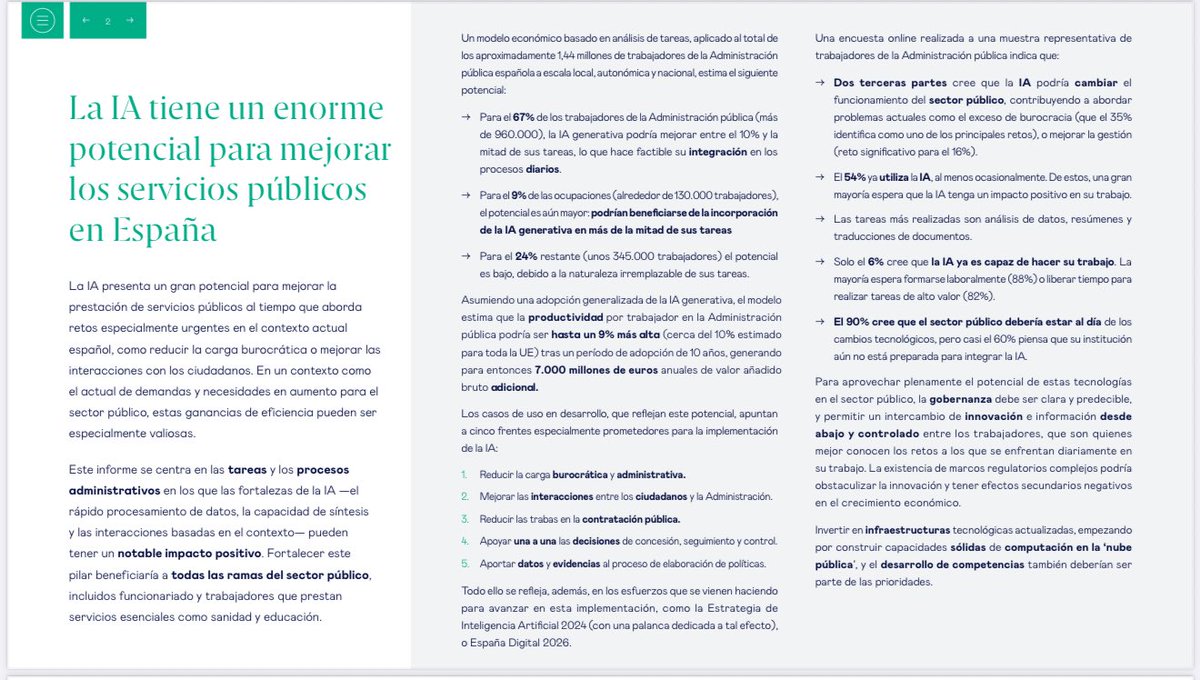 toniroldanm's tweet image. 🚨 Ayer presentamos un informe importante de #EsadeEcPol en el #GoogleCloudSummit -  con apoyo de @Google y de la consultora escandinava #Implement en el que analizamos y estimamos el #impacto de Ia #IA en el #sectorpúblico en España.  

👉 esade.edu/ecpol/es/publi…