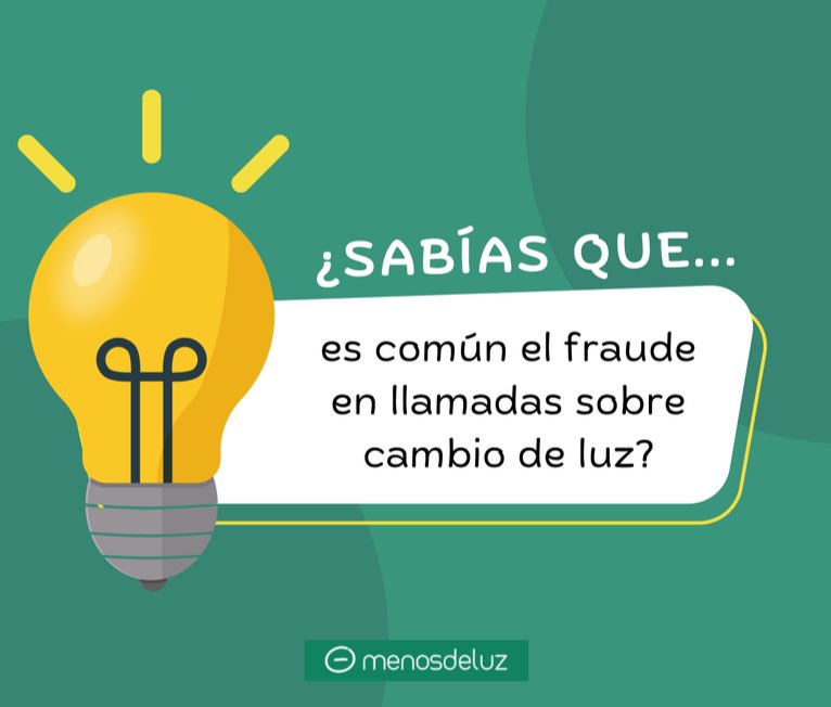menosdeluz's tweet photo. Mucho cuidado con estos fraudes 
#menosdeluz #luz #ahorra #compañía #pagamenos https://t.co/F9LkcTJiOF