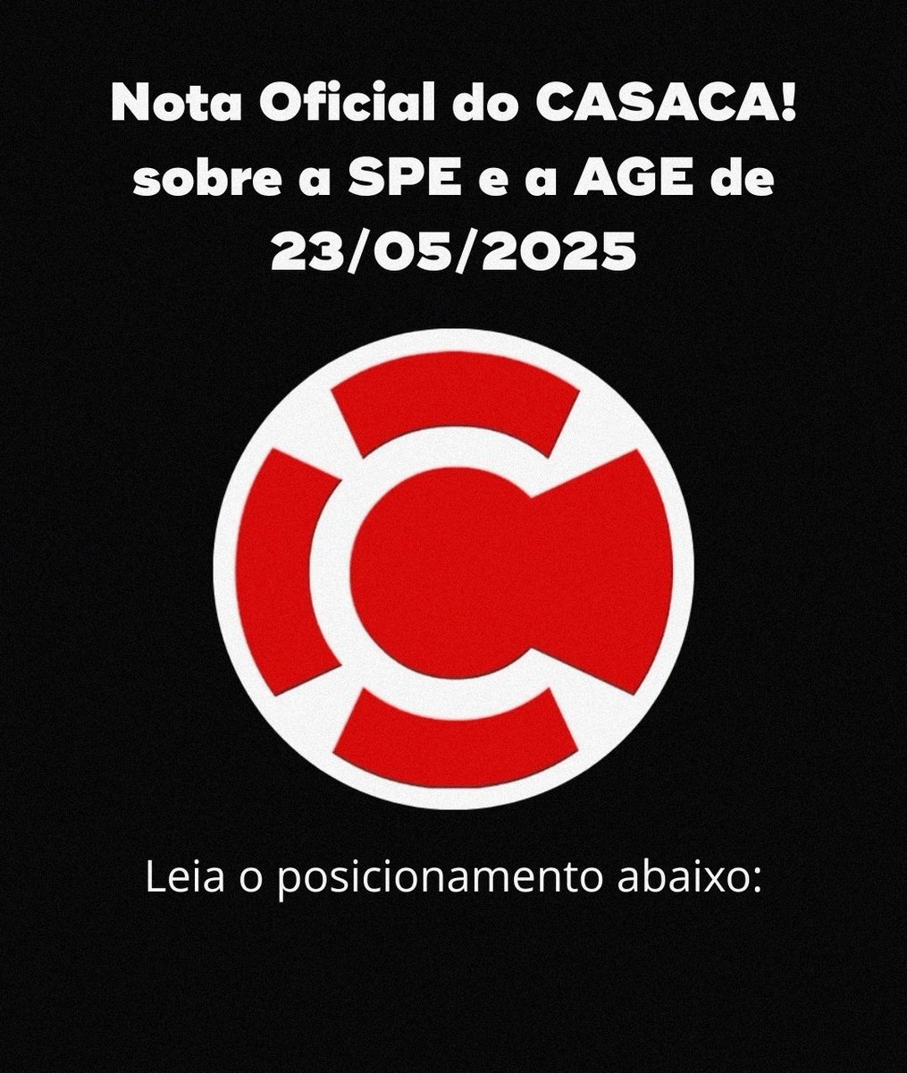 NOTA OFICIAL – CASACA!

Nas últimas 48 horas, o CASACA!, representado pelo Benemérito Sérgio Frias e com o respaldo integral de todo o grupo, foi diligente, visando a assegurar a proteção institucional do Club de Regatas Vasco da Gama no processo em curso de constituição de uma