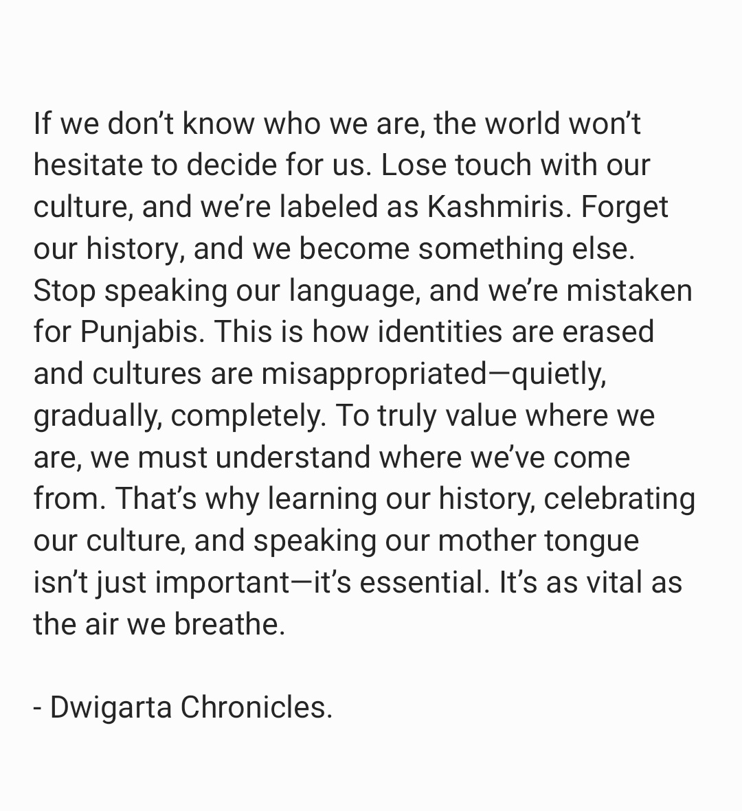 dwigartaa's tweet image. A message to Dogras.