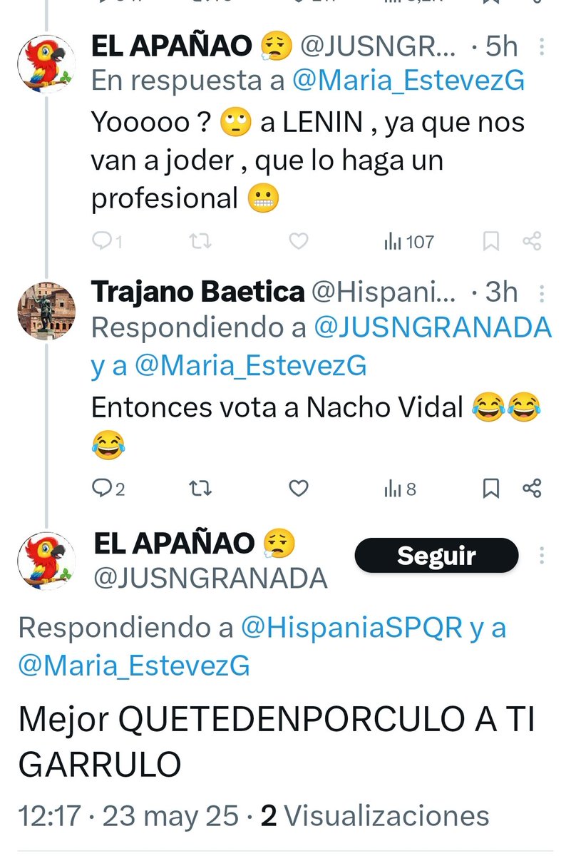 Joder que poco sentido del humor tiene este podemita. Y va y me bloquea 😂😂
Aahh! No, coño que es de Vox. 🤔😂😂
