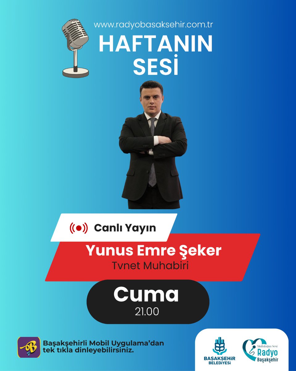 byenimedya's tweet photo. Bu Akşamki konuğumuz Tvnet Muhabiri Yunus Emre ŞEKER!
🎧 Yayını, https://t.co/LgQ4kusAQZ üzerinden ya da Başakşehirli Mobil Uygulama'dan canlı dinleyebilirsiniz.

⏰ Saat: 21.00
📍 Radyo Başakşehir

#RadyoBaşakşehir #HaftanınSesi #CanlıYayın #RadyoProgramı #YeniMedyaAkademi https://t.co/p9NLEJndlR