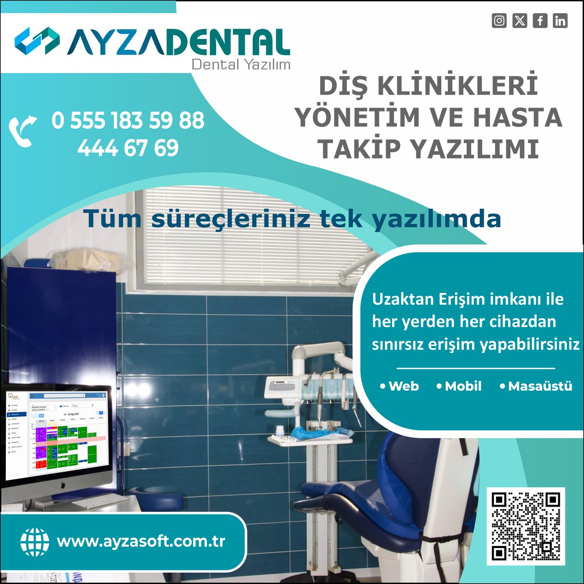 ayzasoftware's tweet photo. Diş Klinikleri Yönetim ve Hasta Takip Yazılımı
#klinik #web #masaüstü #mobil #dental #ortodontia #randevutakipprogramı #implants #kanaltedavisi #yirmilikdiş
#protez #çenecerrahi #dişeti #dişçekimi #dişteli #dişplağı https://t.co/cwExvh7ofC