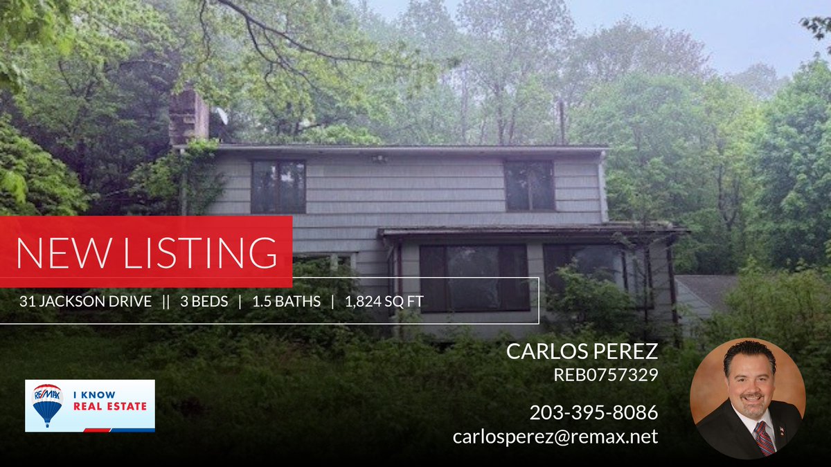 CPerezRealtor's tweet photo. 📍 New Listing 📍 Take a look at this fantastic new property that just hit the market located at 31 Jackson Drive in Trumbull. Reach out here or at 203-395-8086 for more information

#PerezandPartners #remax #remaxrightchoice #wear... https://t.co/2xMRwX50dk https://t.co/WWbu81Qsz5