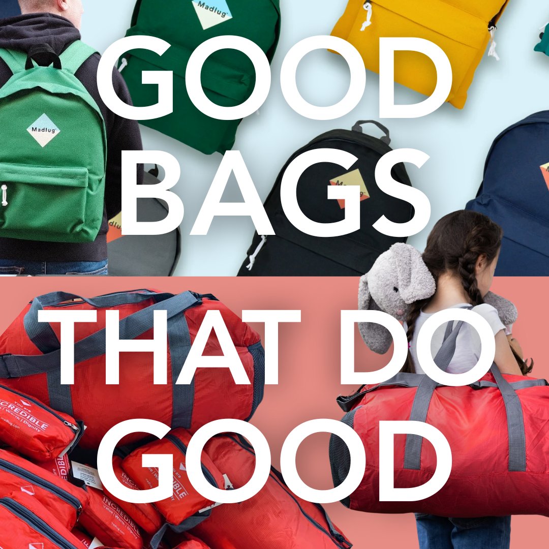 What do we mean by ‘Good Bags That Do Good’?

Good Bags…
✔️ Built to last
✔️ Comfy straps, solid zips...the works.

…That Do Good
When you buy a Madlug, a travel bag goes to a child in care. Because no child should carry their life in a bin bag.

madlug.com