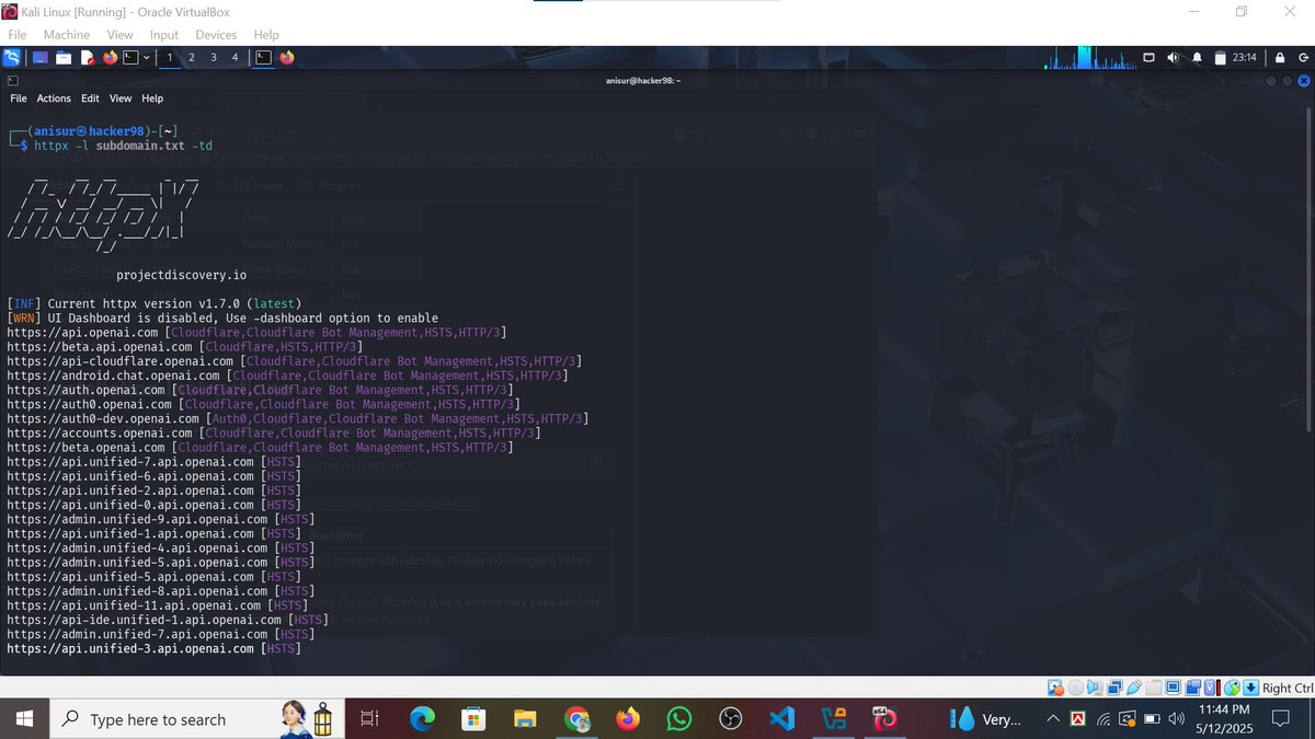 whoami_anisur's tweet image. Task for #Class15

Name - Anisur Rahman
Task 15 is complete.

Topic: Active Recon with httpx
Tool Used: HTTPX

Mentor: @SakibZisan 
Founder of @Bytecapsule

#Bytecapsule #Mission2025 #Task15 #EthicalHacking