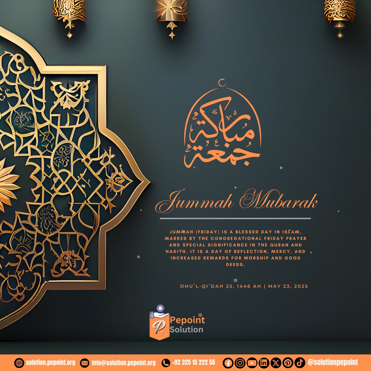 sloutionpepoint's tweet photo. 🌙 Jummah Mubarak! 🕌
May this blessed Friday bring peace, mercy, and countless blessings to your life. A perfect day for reflection and renewal.
📖 “The best day the sun rises upon is Friday…” — Prophet Muhammad ﷺ

#JummahMubarak  #BlessedFriday  #PepointSolution https://t.co/jwgH8yf53j