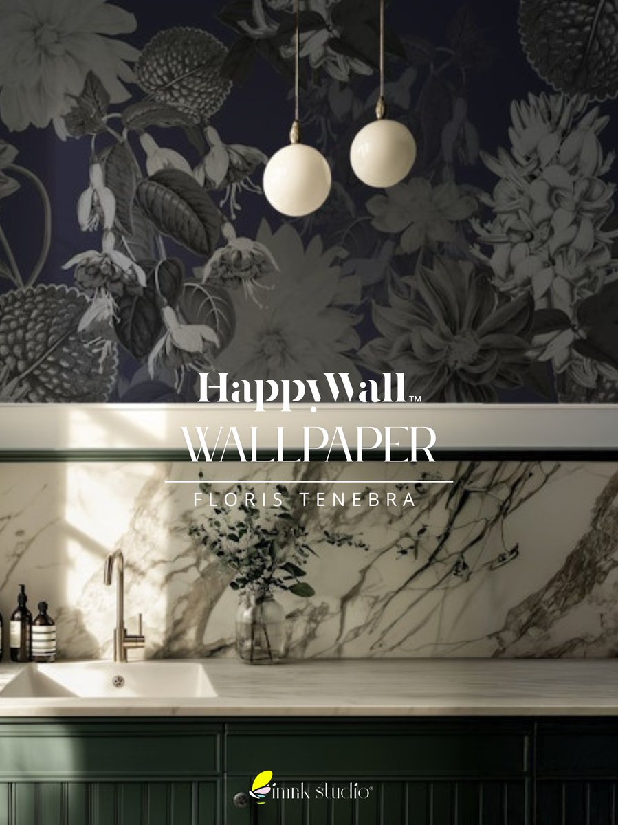 Add a touch of elegance to your interior with Floris Tenebra, a beautifully designed wallpaper that features a captivating dark floral motif. happywall.com/floris-tenebra…