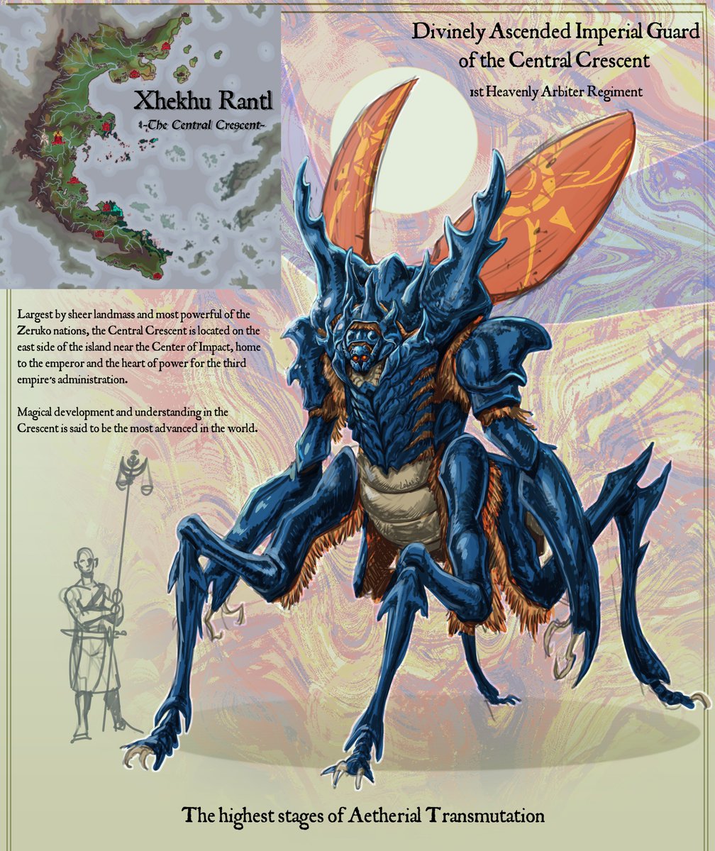 Lil update on the royal guard of the elven Aetherial Core Empire