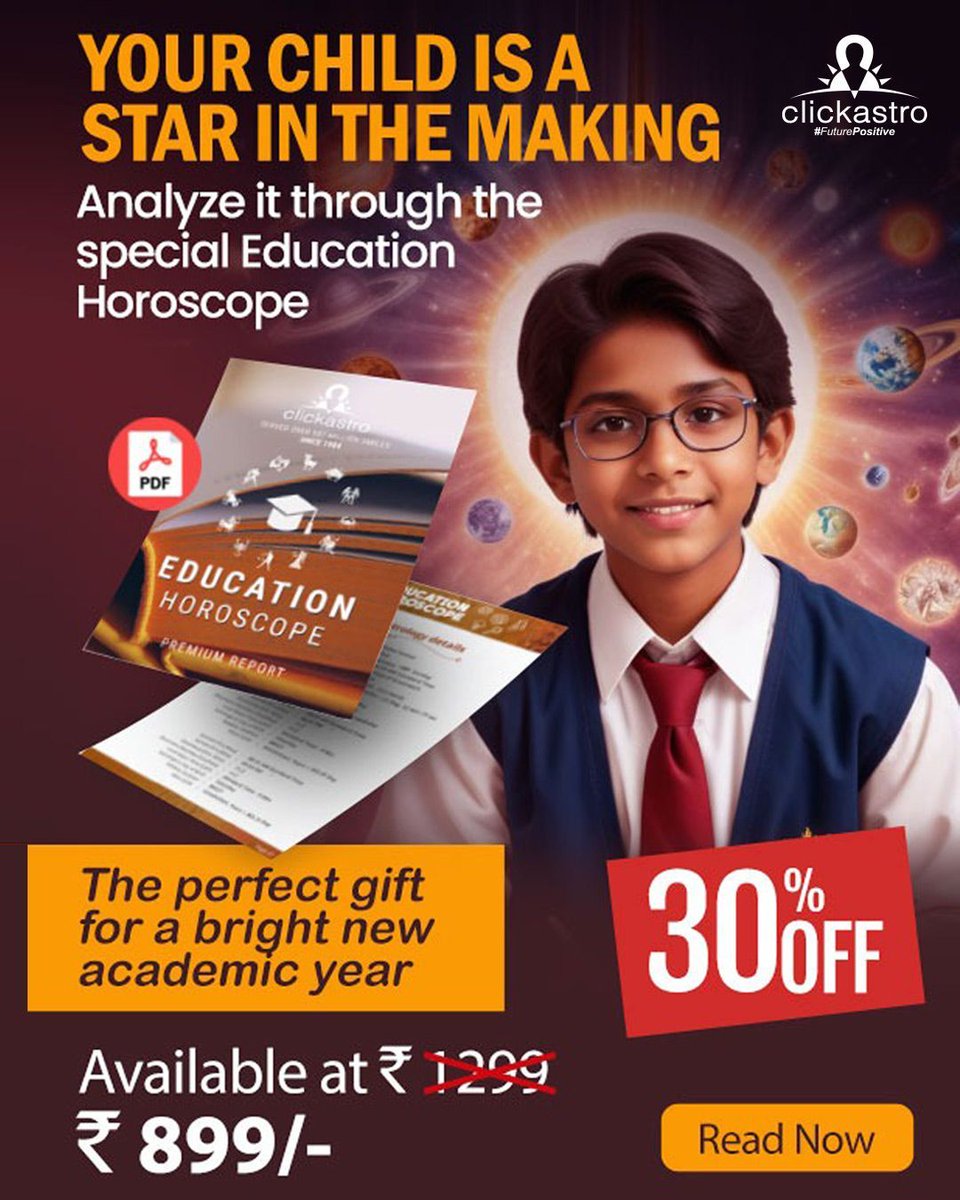 clickastrolive's tweet photo. Wondering what education suits your child best? Let their horoscope reveal the answer. 🌟
Discover their strengths, talents &amp; ideal career direction with a personalized horoscope.
https://t.co/kFSZJlxYcq 

#Clickastro #EducationHoroscope #ChildSuccessPath https://t.co/bqZPF13L5t