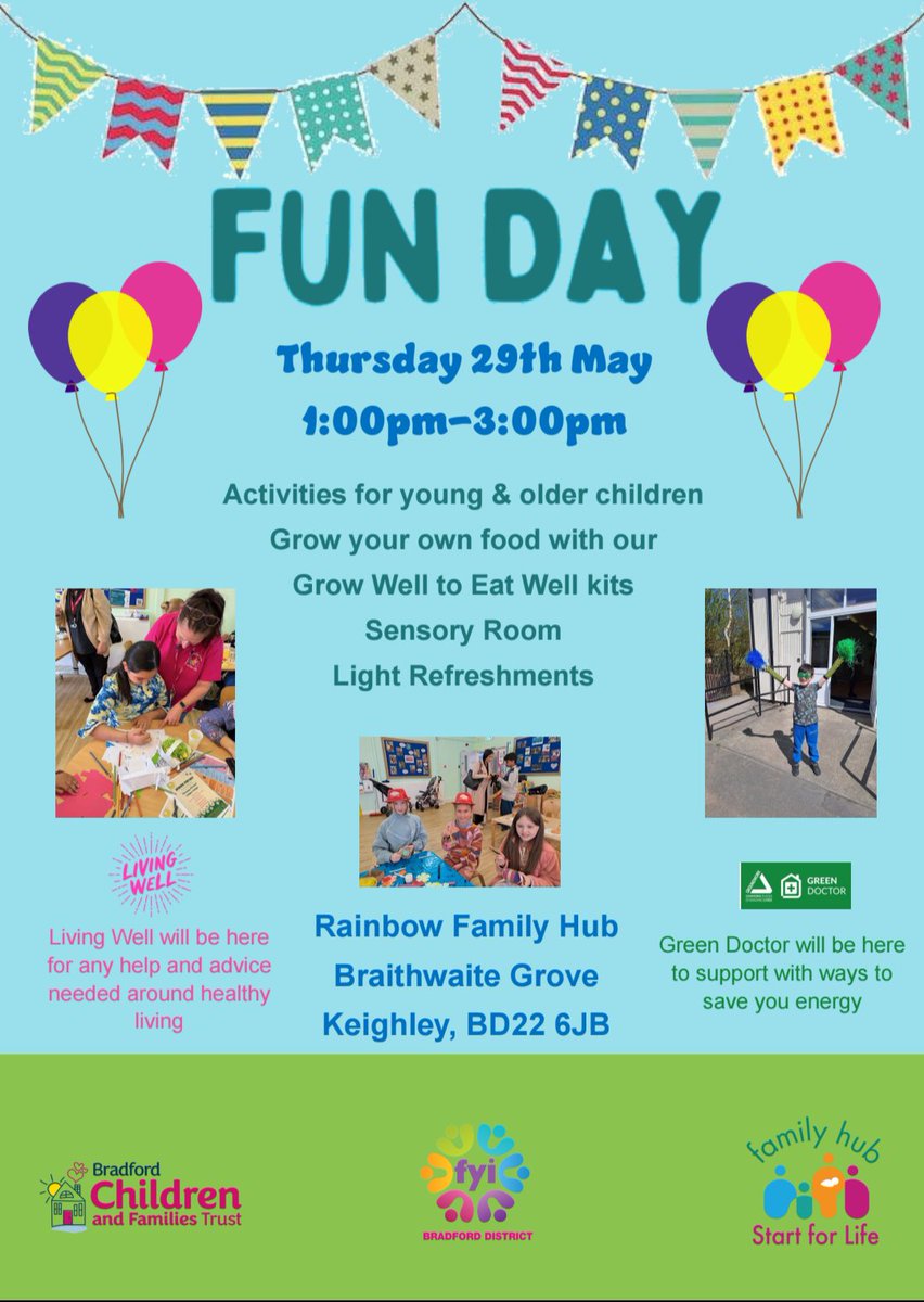 Family fun day at the Rainbow Family Hub, Thursday 29th May