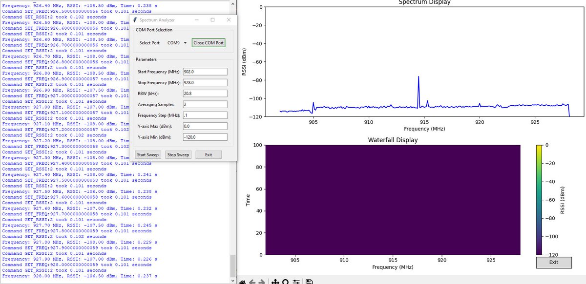 working on a quick spectrum analyzer that runs on a nRF62840/SX1262 board.