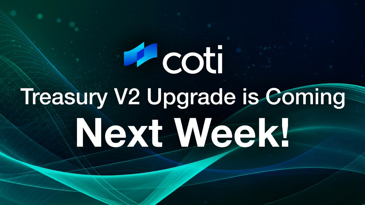 COTI is set to launch its Treasury V2 upgrade next week. The upgrade will add support for $COTI V2 token deposits while maintaining ERC20 compatibility. Get the full details here: cotinetwork.medium.com/coti-treasury-…
We’re looking forward to this exciting upgrade.
Be prepared, submit your