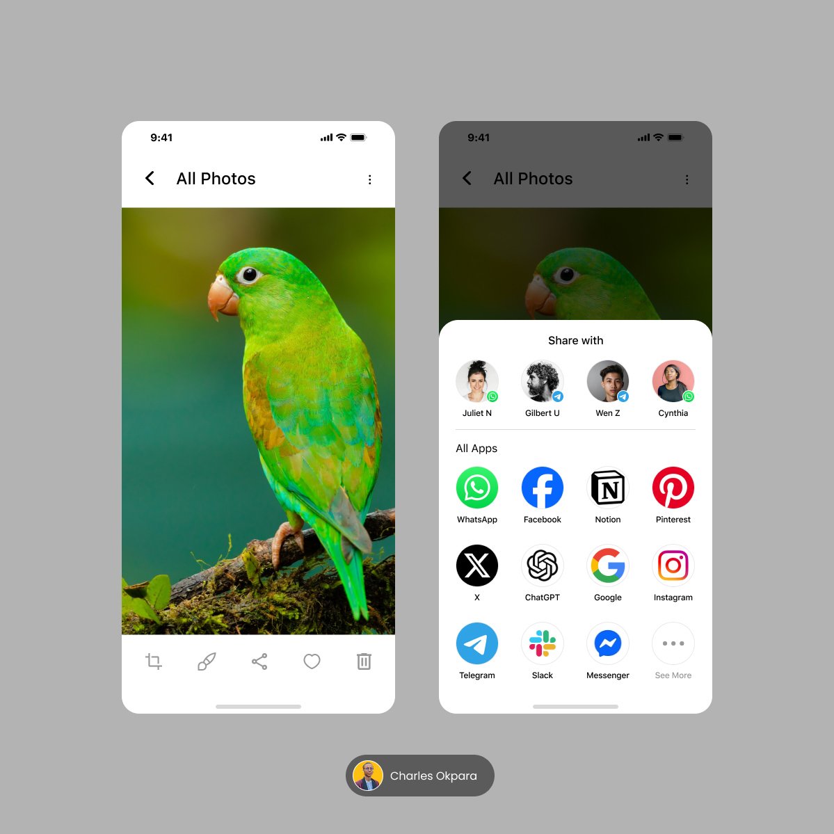 CharleeGraphix's tweet image. DailyUi #10

Social Share Design 

What&apos;s your thoughts on this 🤔 

#UIUX #uiuxdaily #DailyUI #ui #design #creative #charleegraphix